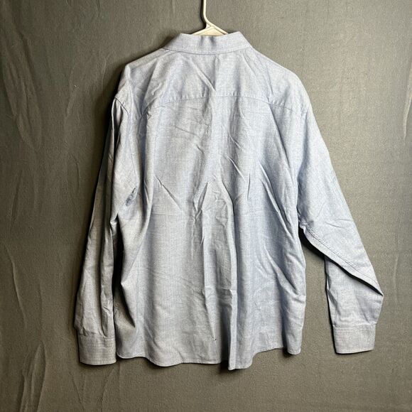 UNTUCKit Shirt Men XXL Blue Cotton Button Up Casual Work Adult 2XL Long Sleeve - Picture 4 of 7